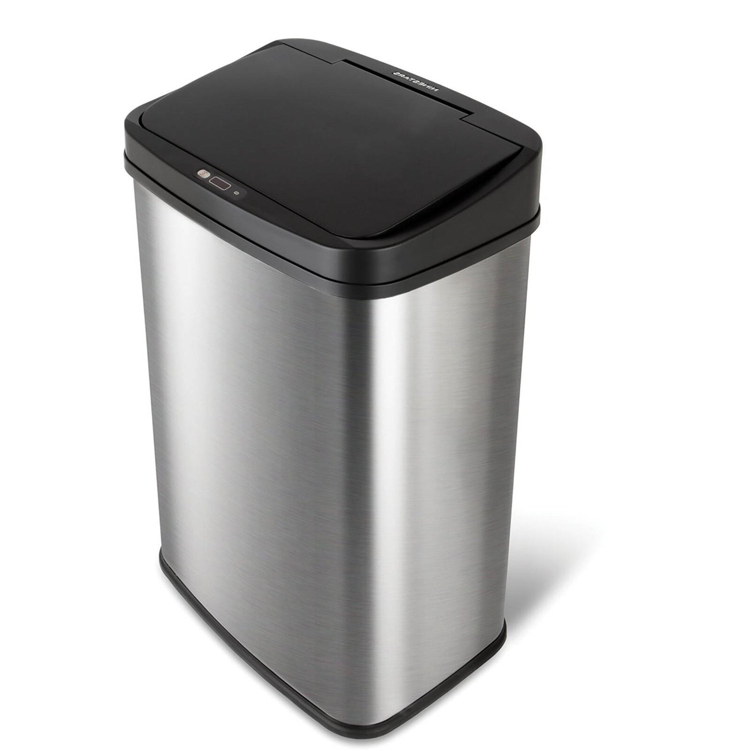 Black Top 13-Gallon Stainless Steel Kitchen Trash Can with Motion Sensor Lid FastFurnishings
