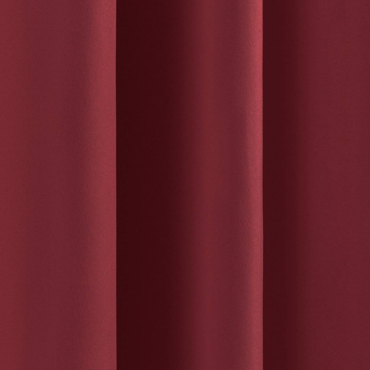 52 x 96 inch Solid Burgundy Red Thermal Blackout Curtain Panels - Set of 2 FastFurnishings