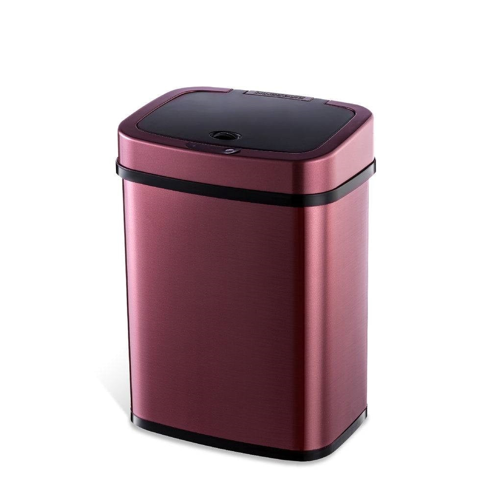 3-Gallon Motion Sensor Touchless Stainless Steel Trash Can in Burgundy Copper FastFurnishings