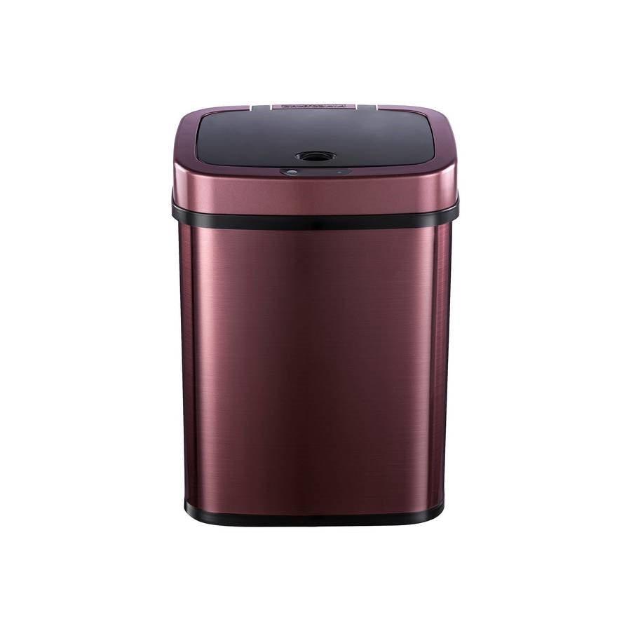 3-Gallon Motion Sensor Touchless Stainless Steel Trash Can in Burgundy Copper FastFurnishings
