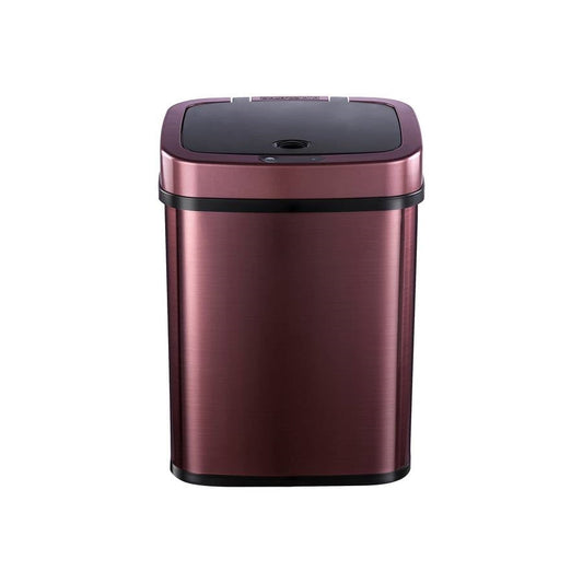 3-Gallon Motion Sensor Touchless Stainless Steel Trash Can in Burgundy Copper FastFurnishings