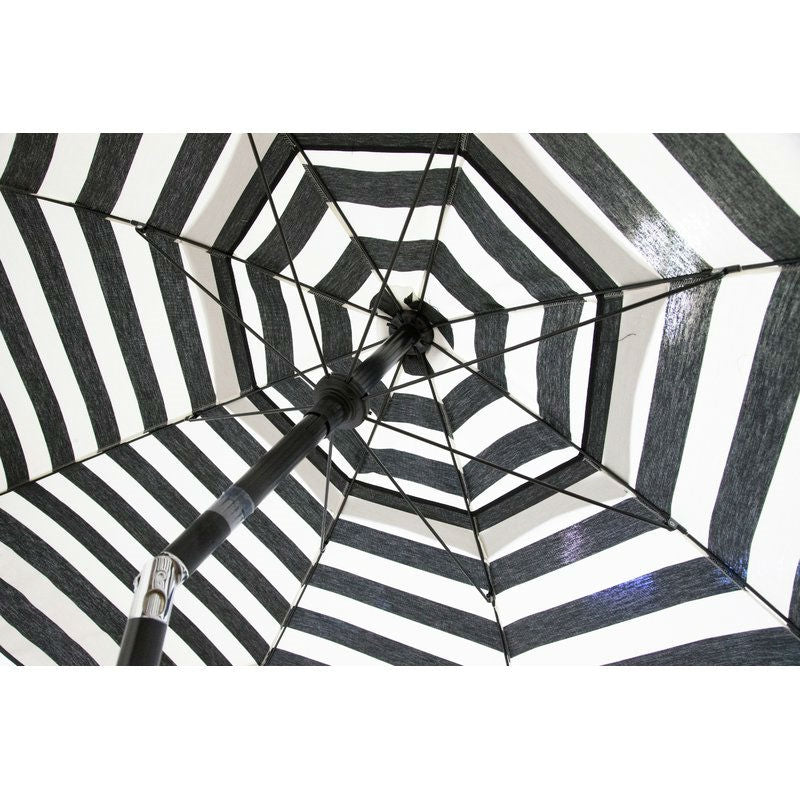 6 Foot Black White Stripe Drape Umbrella Manual Lift with Tilt FastFurnishings