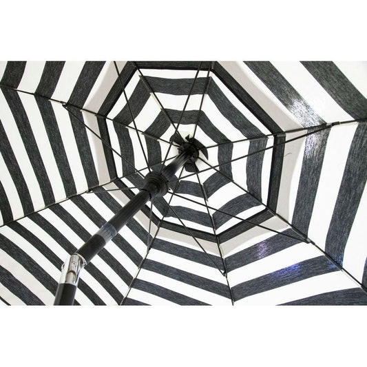 6 Foot Black White Stripe Drape Umbrella Manual Lift with Tilt FastFurnishings