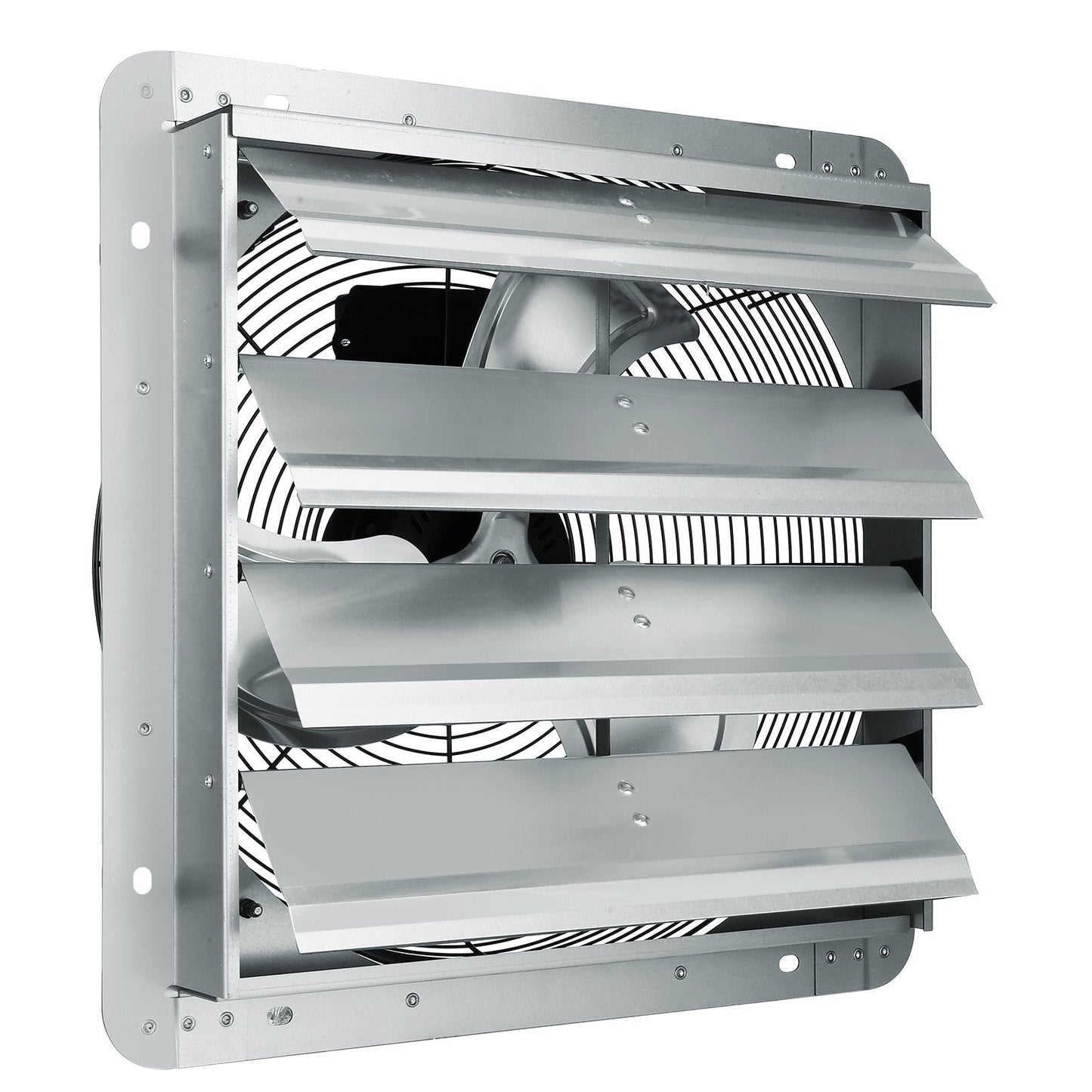 16'' Shutter Exhaust Fan, High-speed 2000 CFM, Aluminum Wall Mount Attic Fan with AC-motor, Ventilation and Cooling for Greenhouses, Garages, Sheds, Shops, FCC W2B