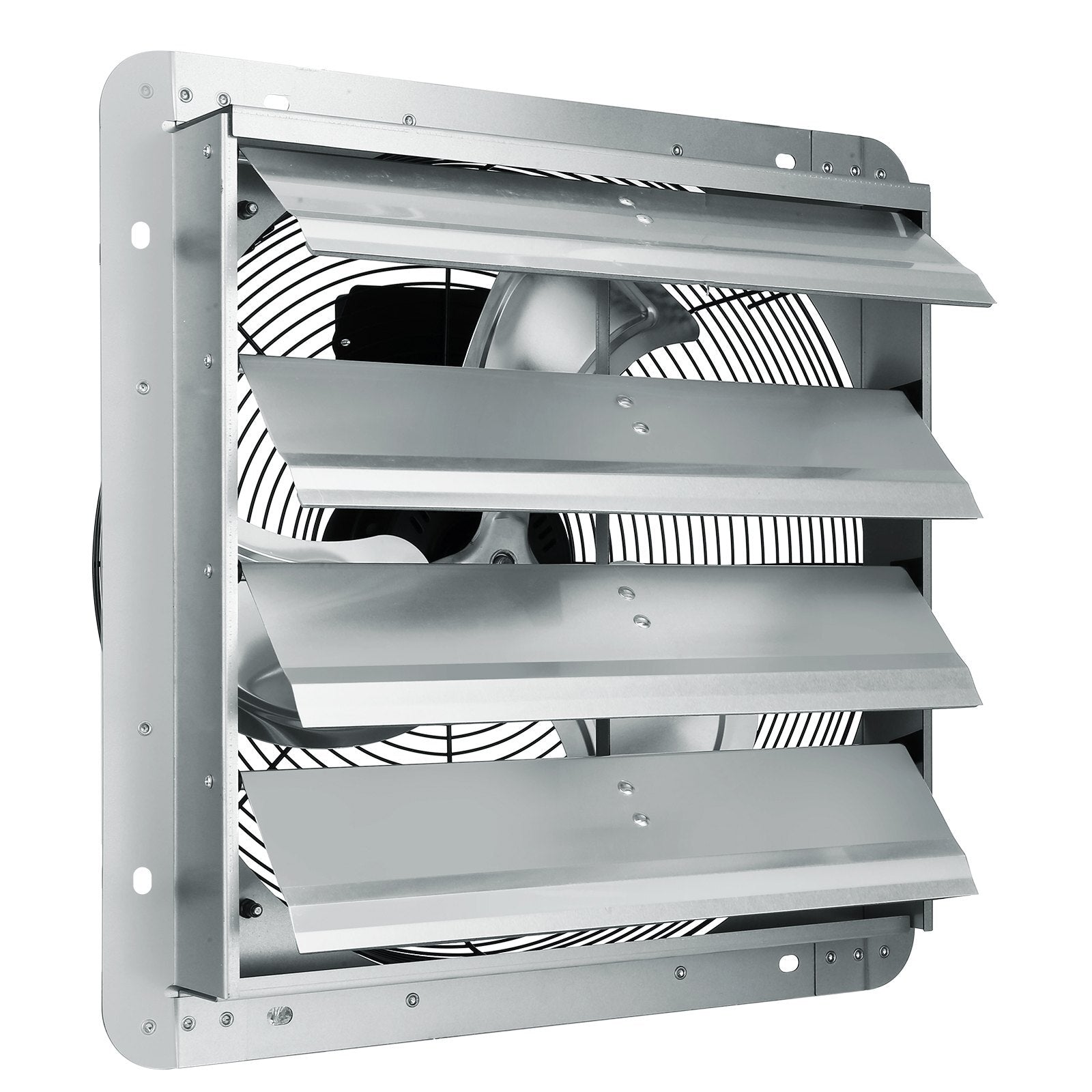 16'' Shutter Exhaust Fan, High-speed 2000 CFM, Aluminum Wall Mount Attic Fan with AC-motor, Ventilation and Cooling for Greenhouses, Garages, Sheds, Shops, FCC W2B