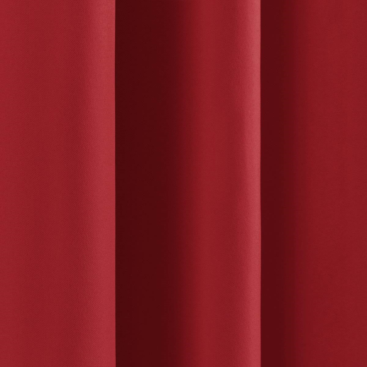 52 x 96 inch Solid Red Thermal Blackout Curtain Panels - Set of 2 FastFurnishings