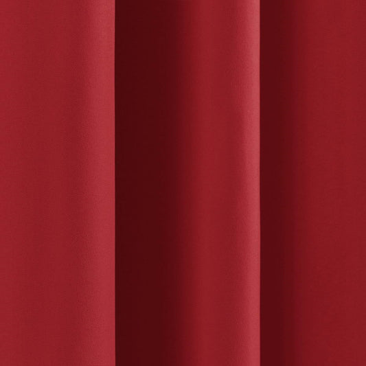 52 x 96 inch Solid Red Thermal Blackout Curtain Panels - Set of 2 FastFurnishings