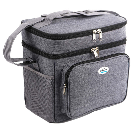 Brentwood Kool Zone 12 Can Insulated Cooler Bag in Grey with Hard Liner W2B