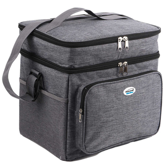 Brentwood Kool Zone 24-Can Insulated Cooler Bag in Gray with Hard Liner W2B