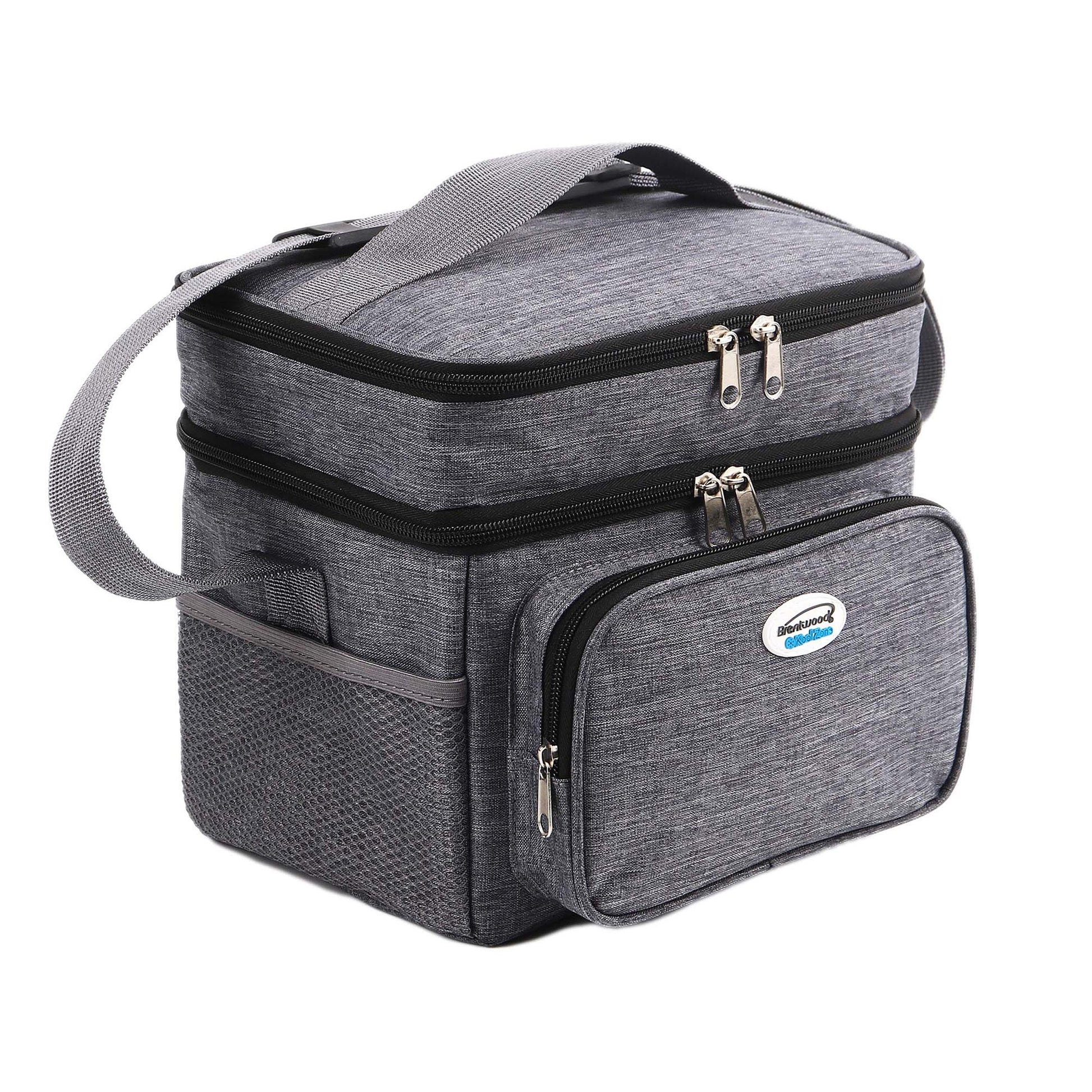Brentwood Kool Zone 6 Can Insulated Cooler Bag in Grey with Hard Liner W2B