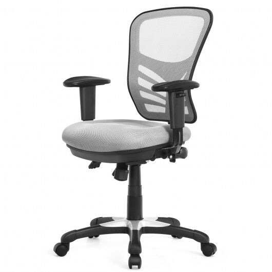 Ergonomic Mesh Office Chair with Adjustable Back Height and Armrests-Black