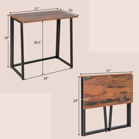 31 Inch Space-saving Folding Computer Desk for Home Office-Natural W2B