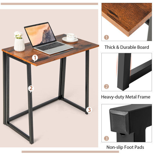 31 Inch Space-saving Folding Computer Desk for Home Office-Natural W2B