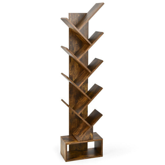 10-Tier Bookshelf with Drawer Free-standing Storage Bookcase-White W2B