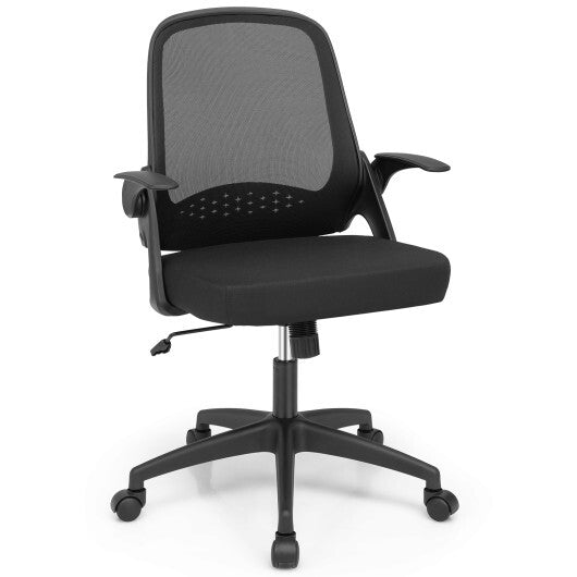 Adjustable Mesh Office Chair Rolling Computer Desk Chair with Flip-up Armrest-Black - Color: Black W2B
