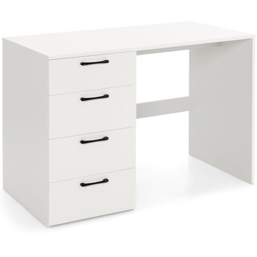43.5 Inch Computer Desk with 4 Large Drawers-White W2B
