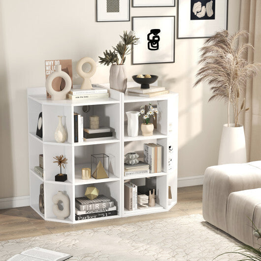 3-Tier Corner Cabinet with Charging Station for Bedroom-Natural W2B