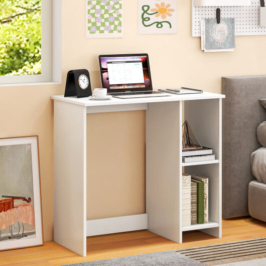 31.5 Inch  Modern Home Office Desk with 2 Compartments-White W2B