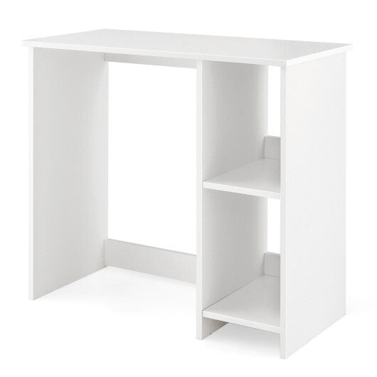 31.5 Inch  Modern Home Office Desk with 2 Compartments-White W2B