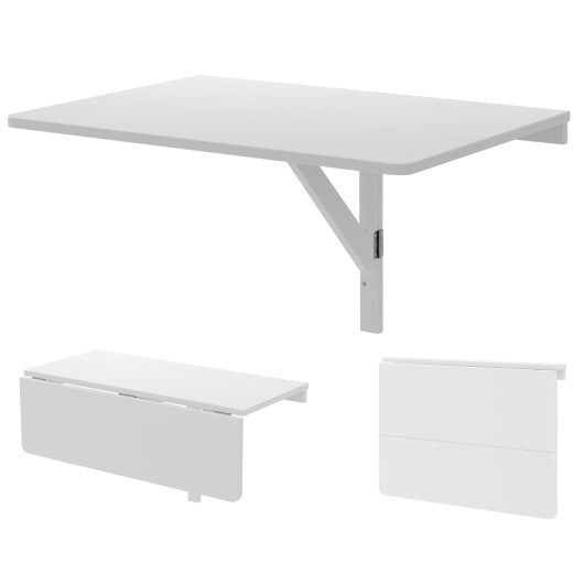 31.5 x 23.5 Inch Wall Mounted Folding Table for Small Spaces-White W2B