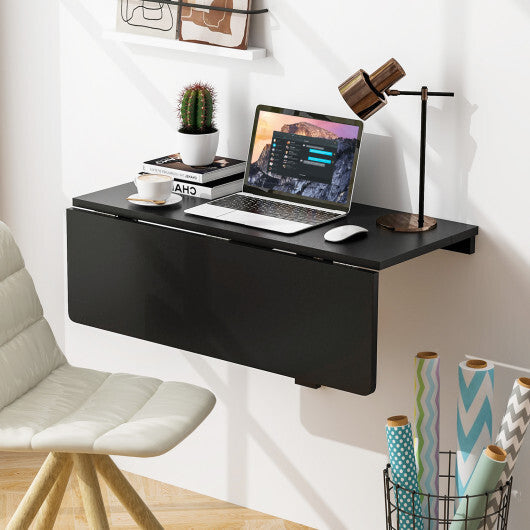 31.5 x 23.5 Inch Wall Mounted Folding Table for Small Spaces-White W2B