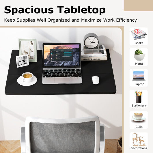 31.5 x 23.5 Inch Wall Mounted Folding Table for Small Spaces-White W2B