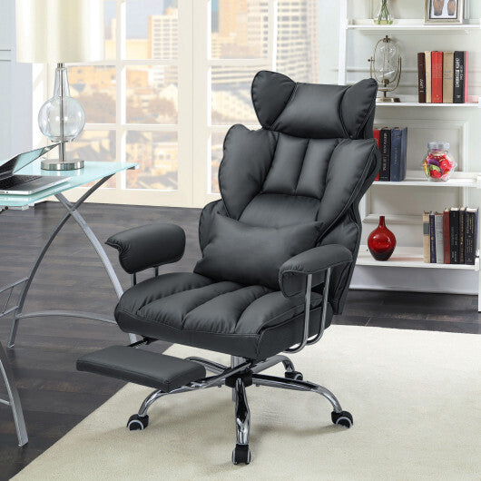 PU Leather Home Office Chair 400 lbs High Back Executive Chair-White