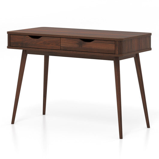 43.5 Inch Computer Desk with 2 Drawers for Small Spaces-White W2B