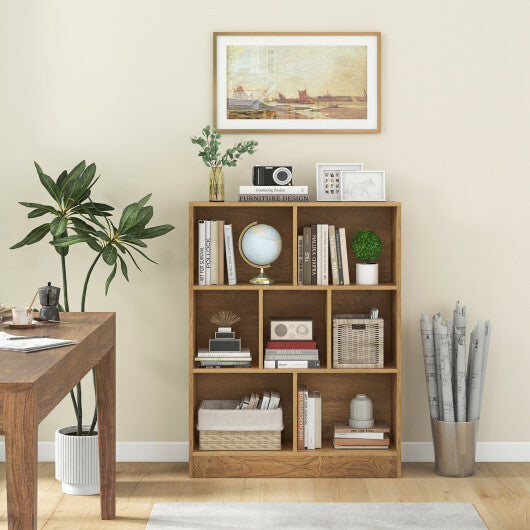 7-Section Freestanding Bookshelf for Kids Room Classroom Daycare Nursery-White W2B