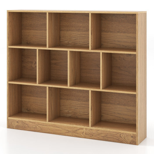 41 inches Wooden Toy Storage Organizer with 10 Cubes for Kids-White W2B