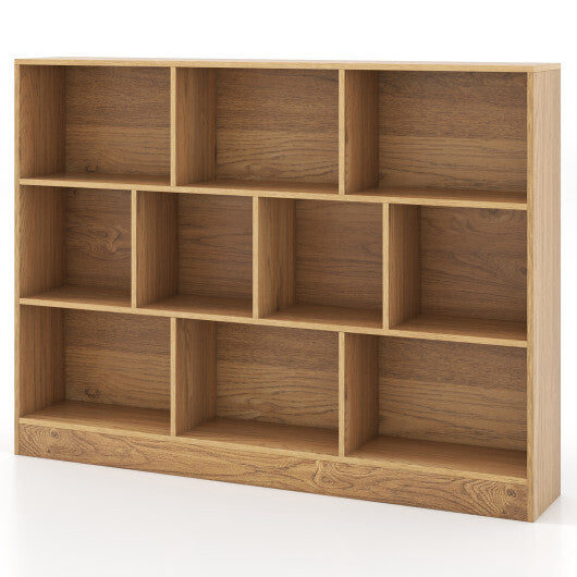 41 inches Wooden Toy Storage Organizer with 10 Cubes for Classroom Daycare Nursery Kindergarten-White W2B
