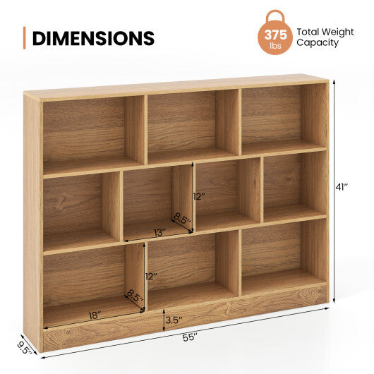 41 inches Wooden Toy Storage Organizer with 10 Cubes for Classroom Daycare Nursery Kindergarten-White W2B