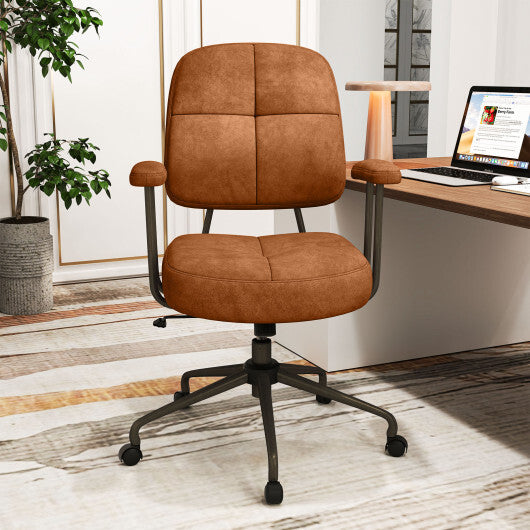 Leathaire Upholstered Task Home Office Chair with Cushioned Back-Beige