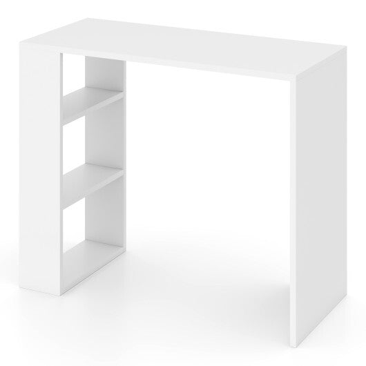 36 Inch White Computer Desk with 3 Open Shelves for Home Office Study-White W2B