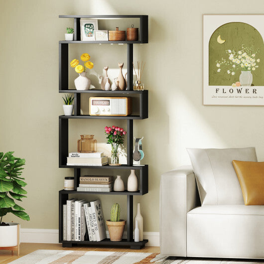 6-Tier Bookcase with Anti-Tipping Kit-White W2B