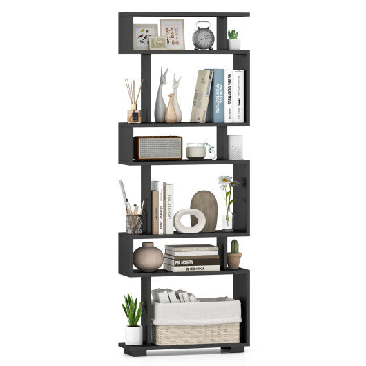 6-Tier Bookcase with Anti-Tipping Kit-White W2B