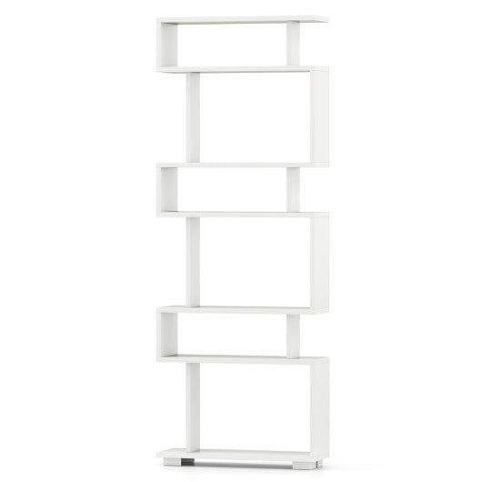6-Tier Bookcase with Anti-Tipping Kit-White W2B