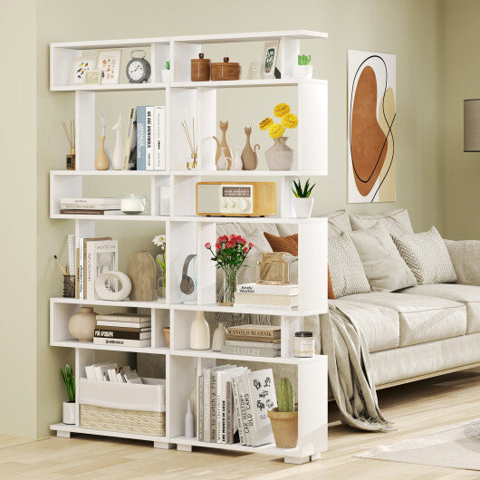 6-Tier Bookcase with Anti-Tipping Kit-White W2B