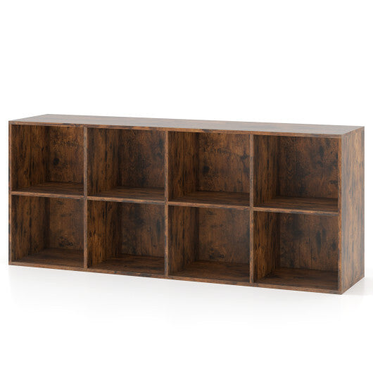 8-Cube Bookcase Bookshelf with 2 Anti-Tipping Kits Storage Organizer-White