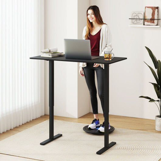 48 Inch x 24 Inch Ergonomic Electric Standing Desk with 3 Memory Settings for Home Office-Black