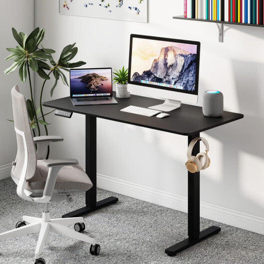 48 Inch x 24 Inch Ergonomic Electric Standing Desk with 3 Memory Settings for Home Office-Black
