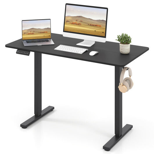 48 Inch x 24 Inch Ergonomic Electric Standing Desk with 3 Memory Settings for Home Office-Black