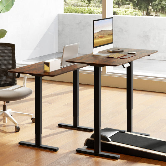 48 Inch x 24 Inch Ergonomic Electric Standing Desk with 3 Memory Settings for Home Office-Black