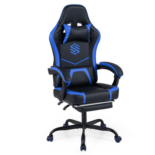 Gaming Chair Height Adjustable Computer Chair with Headrest Ergonomic Office Task Chair-Black W2B