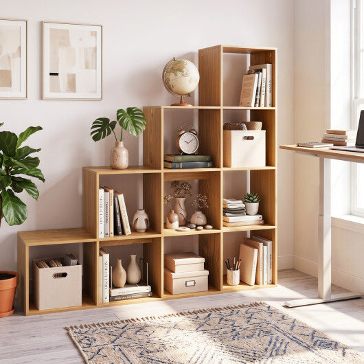 4-Tier Bookshelf with 2 Anti-Tipping Kits for Home Office-Natrual W2B