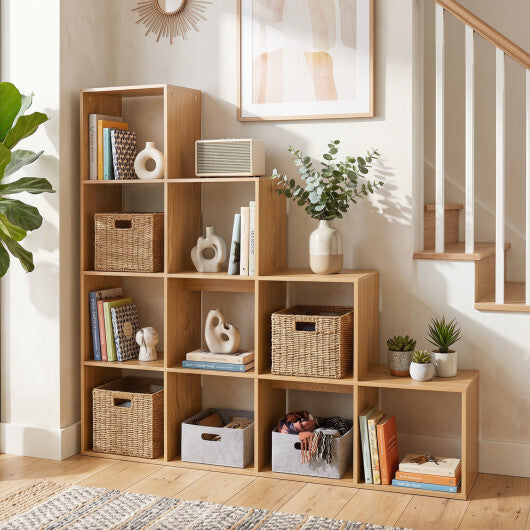 4-Tier Bookshelf with 2 Anti-Tipping Kits for Home Office-Natrual W2B
