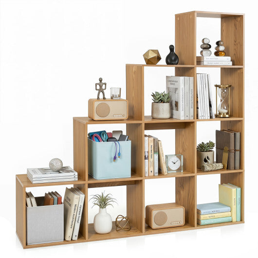 4-Tier Bookshelf with 2 Anti-Tipping Kits for Home Office-Natrual W2B
