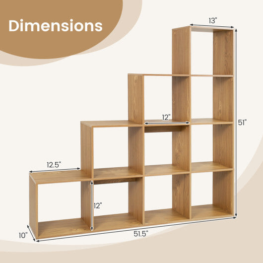 4-Tier Bookshelf with 2 Anti-Tipping Kits for Home Office-Natrual W2B