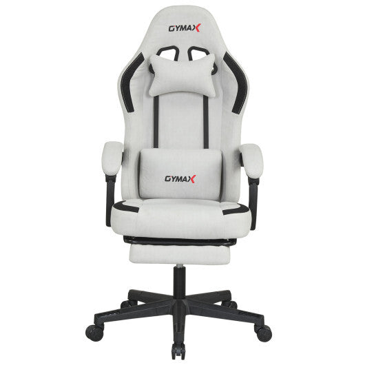 Ergonomic Video Game Chair with Headrest for Home Office-Gray W2B