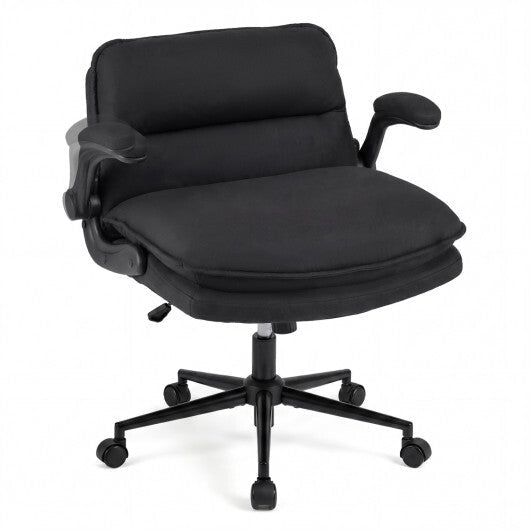 Criss Cross Chair on Wheels with Flip-up Arms Adjustable Height-Gray W2B